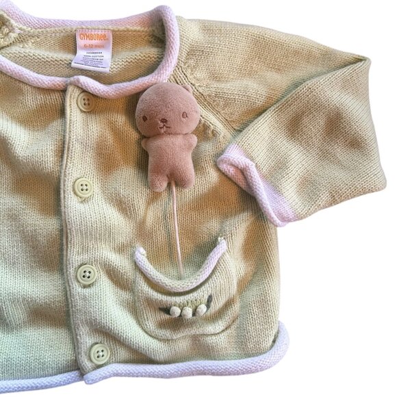 Gymboree Sweet Pea Embroidered Attached Squirrel Plush Cardigan 6-12 Months - Picture 7 of 8